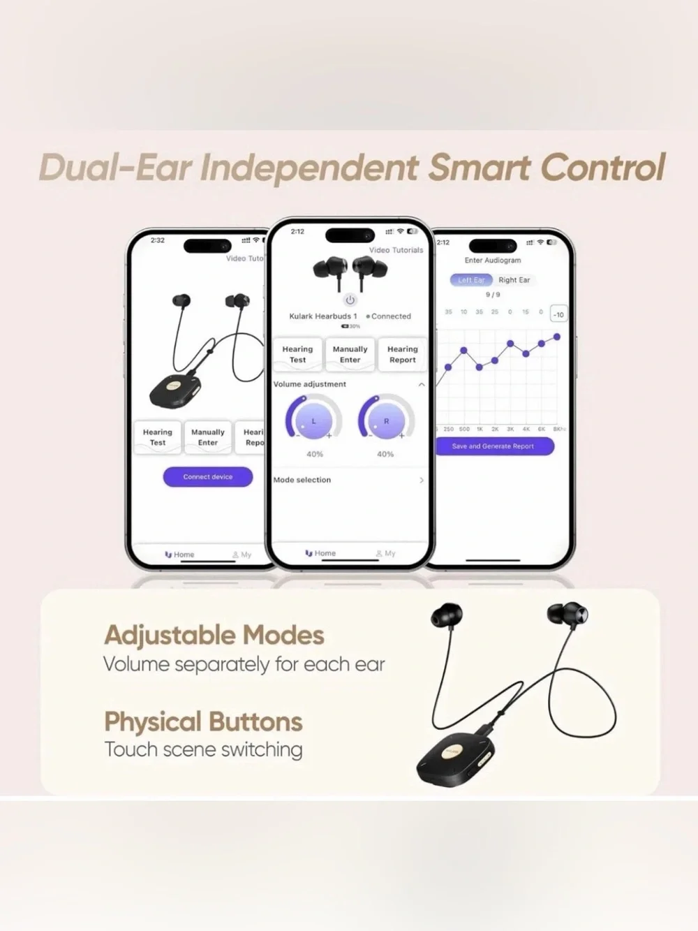 Kulark BL-F1 Neckband AI Clip-On Hearing Aid Bluetooth Rechargeable Brand New